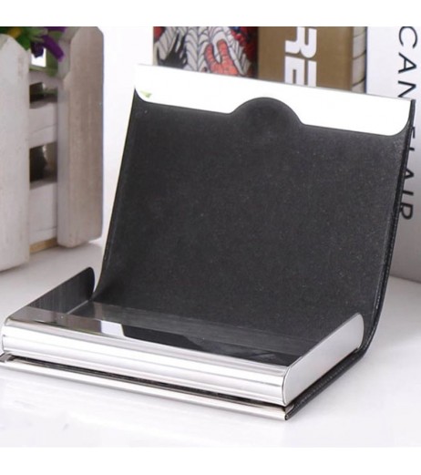 Card Holder Simple Business Style Color Block Office Storage