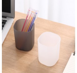 2Pcs Pencil Holders Transparent Matte Desktop Office Home Stationery Holders