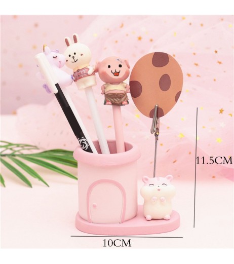 1 Piece Cartoon Hamster Pencil Holder With Memo Clip Creative Birthday Gift