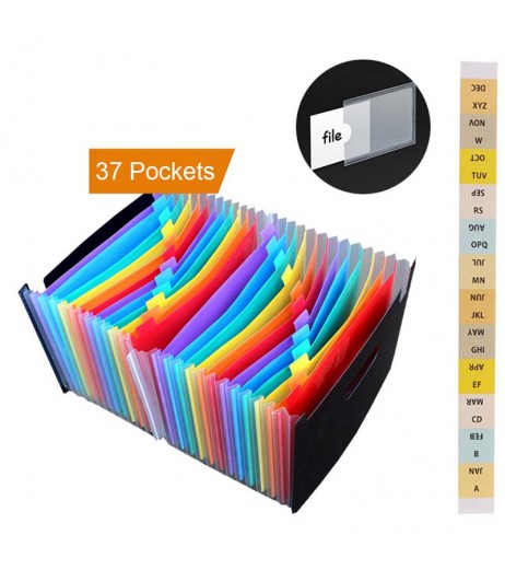 Files Organizer 37 Pockets Portable A4 Expandable Accordion Files Organizer
