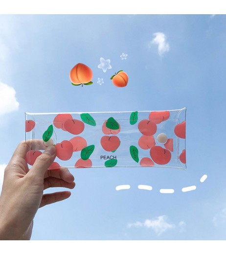 1 Piece Cute Cartoon Transparent Pencil Case Students Stationery Bag
