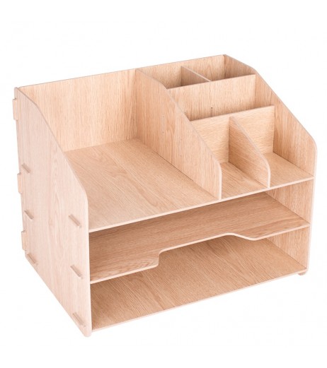 1 Piece Files Organizer Wood DIY Combination Office Storage Box