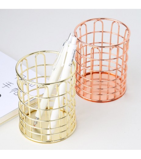1 Piece Pencils Holder Simple Hollow-Out Iron Art Storage Holder