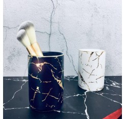 1Pc Nordic Style Marbled Pen Holder Makeup Brush Storage Cup
