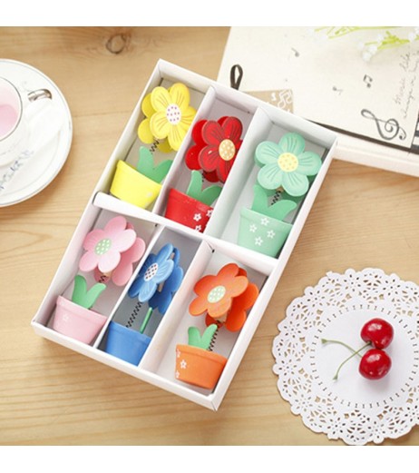 6Pcs Card Holders Creative Flower Shape Cute Post Card Organizations
