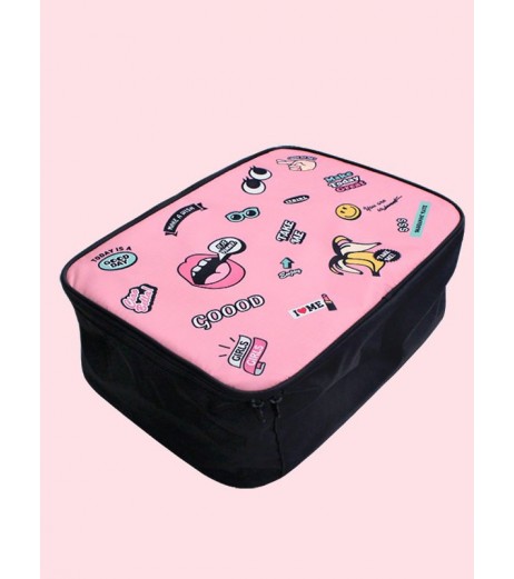 Luggage Bag Portable Cute Cartoon Pattern Storage Bag