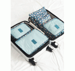 6 Pcs Clothes Storage Bags Set Sweet Floral Pattern Large Capacity Travel Clothes Organizers