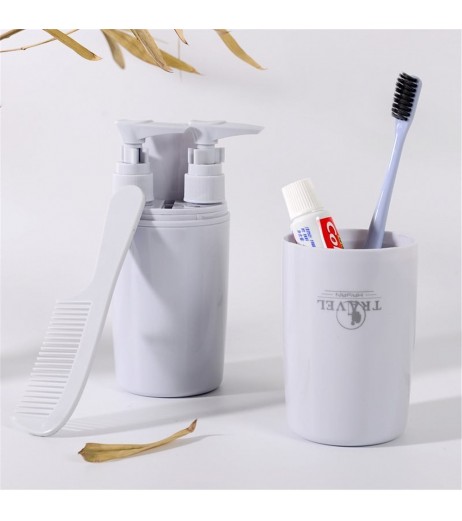 4 Pieces Travel Toothbrush Cup Set Travel Lotion Bottles And Comb Set