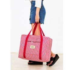 Travel Storage Bag Large Capacity Striped Pattern Clothing Bag