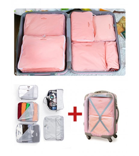 5 Pcs Travelling Storage Bags Set Solid Portable Durable Clothing Organizers
