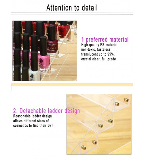 6 Layers Acrylic Nail Polish Rack Detachable Cosmetics Shelf