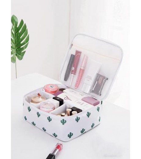 Cosmetic Bag Floral Simple Design Portable High Capacity Travel Storage Bag