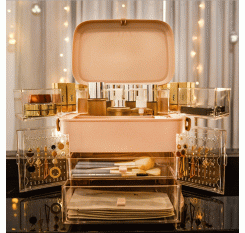 Cosmetic Box Multi Layers Large Capacity Dust Proof Desktop Makeup Box