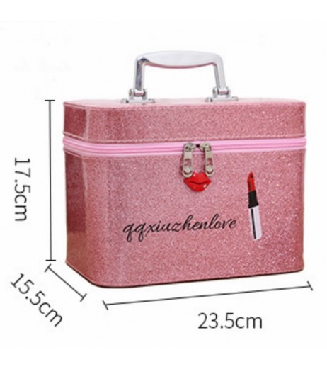 1 Piece Portable Makeup Box Red Lip Large Capacity Cosmetic Container