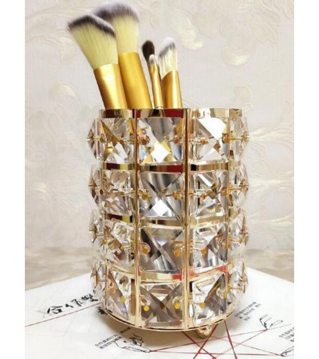 Nordic Style Gold Crystal Makeup Brush Storage Bucket Cosmetic Storage Box