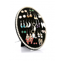 1Pc Jewelry Showing Rack Novel Oval Shaped Suede Surface Earrings Organizer