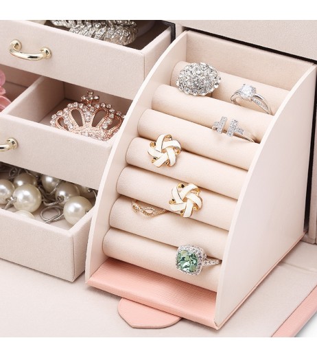 Jewelry Box European Style Wooden Delicate Storage Box With Mirror
