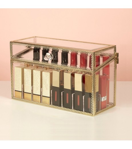 1 Piece Cosmetic Box 24 Grids Transparent Large Capacity Simple Cosmetic Box