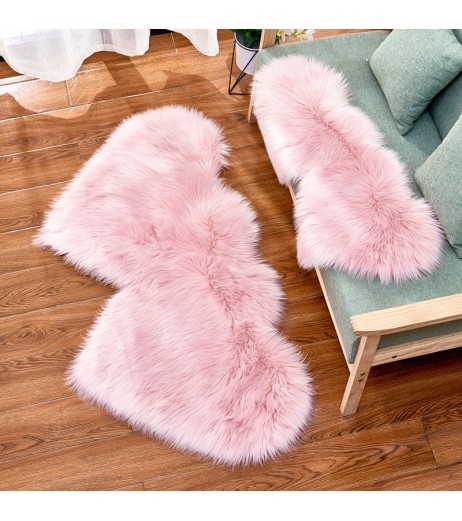 1Pc Rug Modern Simple Solid Color Heart-shaped Cushion