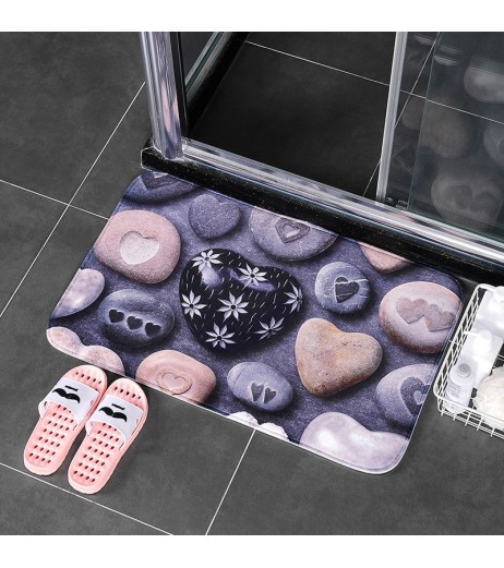 Bathroom Door Mat Creative Rectangle Anti-Slip Water Absorbent Mat