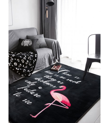 Home Floor Mat Modern Brief Style Flamingo Pattern Anti Skid Mat