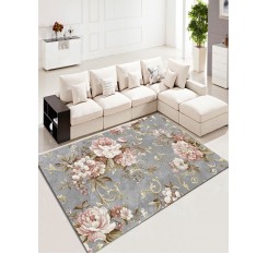 Living Room Carpet Floral Beautiful Washable Rug