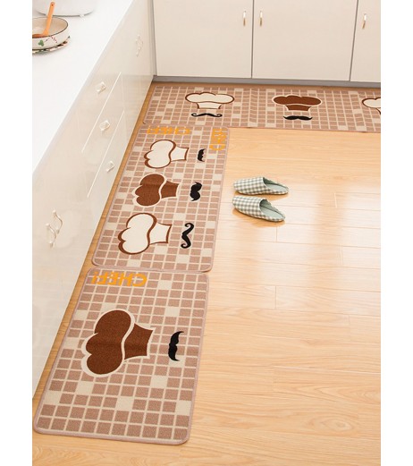 Home Floor Mat European Style Cartoon Pattern Rectangle Water Absorbent Mat