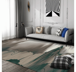 Home Rug Modern Grey Abstract Living Room Bedroom Footcloth