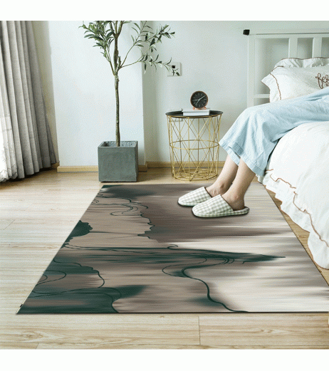 Home Rug Modern Grey Abstract Living Room Bedroom Footcloth