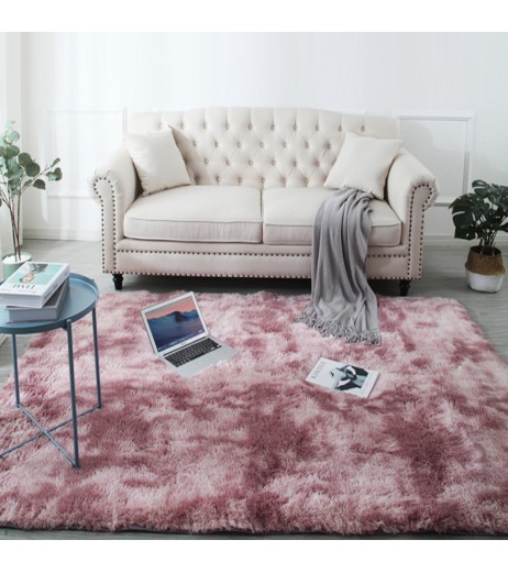 Living Room Floor Rug Simple Colored Plush Supple Anti-Slip Rug