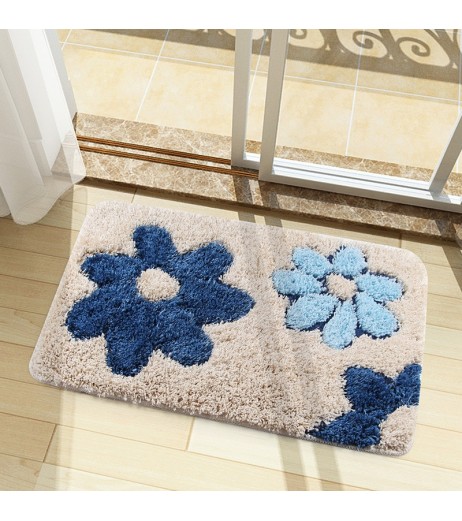 Mat Floral Hallway Absorbent Anti-Skidding Bathroom Stain-Resistant Floor Mat