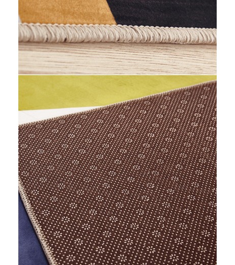 Home Floor Mat Modern Simple Feathers Pattern Rectangle Soft Mat