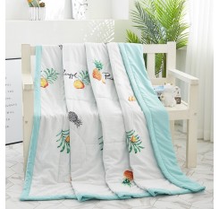 1Pc Home Bed Comforter Fresh Pineapple Pattern Supple Thin Quilt