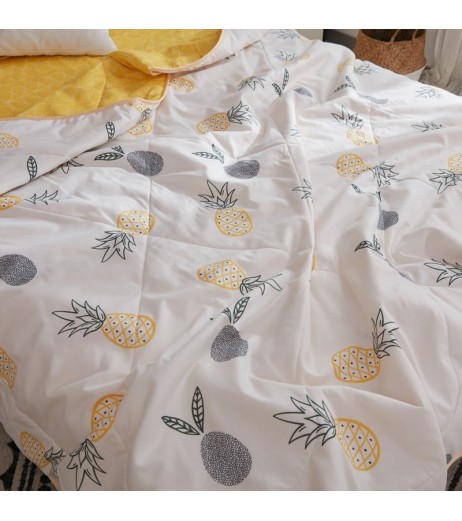 1Pc Summer Comforter Fresh Pineapples Pattern Comfortable Quilt