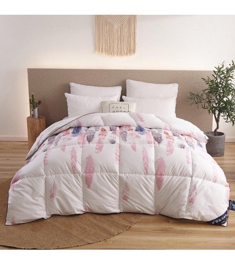 1 Piece Comforter Core Colored Feathers Pattern Thick Winter Quilt