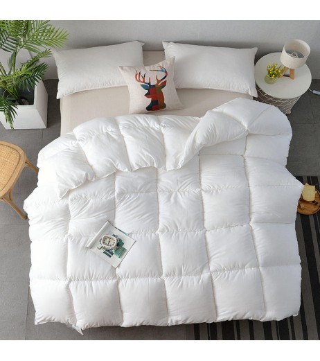 1 Piece Bedding Comforter Solid Color Simple Thick Warm Quilt