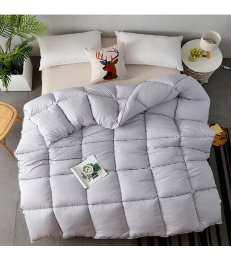 1 Piece Bedding Comforter Solid Color Simple Thick Warm Quilt