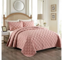 4 Piece Bedding Quilt Set Solid Color Comfy Home Comforter Fitted Sheet Pillowcase Kit