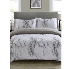 3Pcs Home Comforter Set Color Block Simple Style Durable Set