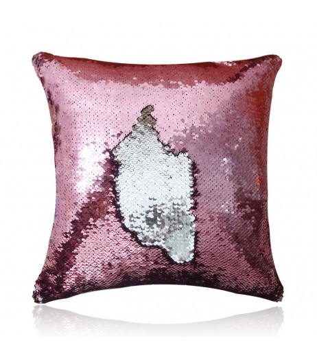 1 Piece Cushion Cover Creative Bi-Color Reversible Sequins Throw Pillow Case
