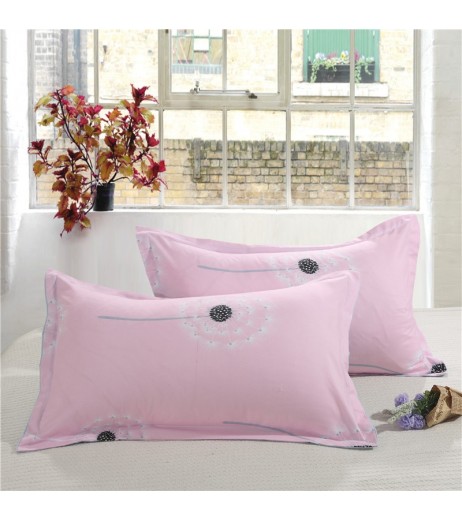 2 Pieces Pillowcases Plant Flower Dot Pattern Soft Comfortable Pillow Covers