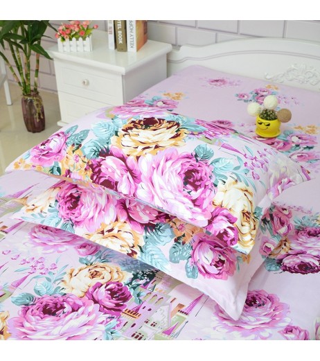 One Piece Pillowcase Plant Flower Pattern Soft Comfortable Pillow Cover
