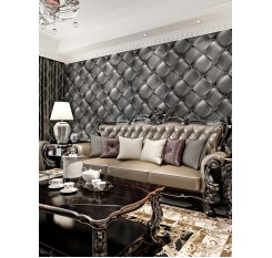 Bedroom Wall Paper 3D PVC Simulation Soft Luxurious Solid Wallpaper