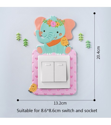 1 Piece Sticker For Electric Outlet Creative 3D Animal Wall Switch Decorative Sticker