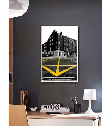 3Pcs Modern City Unframed Wall Hanging Paintings Set Home Wall Murals Decoration