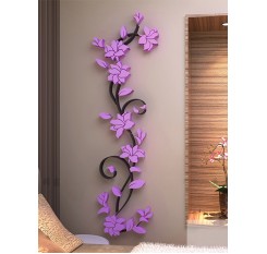3D Wall Sticker Roses Flower Pattern Modern Style Home Acrylic Stereo Wall Decor