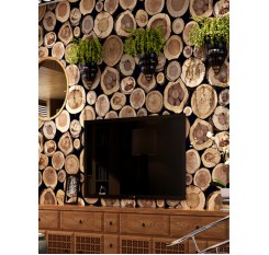 Decorative Wallpaper Wood Grain Stakes Pattern Cafe Shop Background Wallpaper