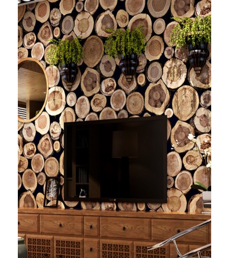Decorative Wallpaper Wood Grain Stakes Pattern Cafe Shop Background Wallpaper