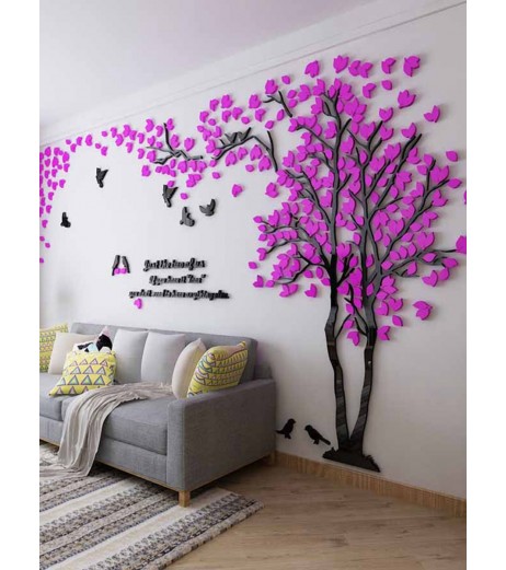 TV Sofa Backdrop Wall Sticker Multi-Color 3D Tree Design Delicate Home Decoration