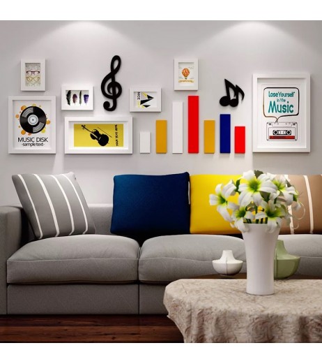 Wood Photo Frame With Music Note Gallery Wall Kit Living Room Wall Decoration